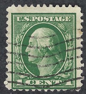 United States #498 1¢ George Washington (1917-19). Green. Perf. 11. VG. Used.