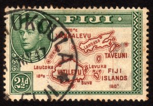 1942, Fiji 2 1/2p, Used, Sc 134