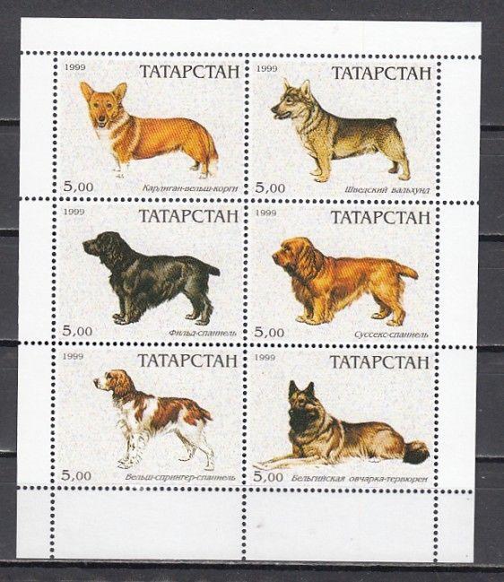 Tatarstan, 1999 Russian Local. Dogs on a sheet of 6.