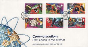 Guernsey 1997 FDC Sc 597-602 Communications From Edison to Internet