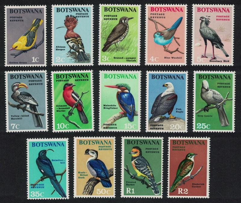 Botswana Toucan Eagle Kingfisher Oriole Hoopoe Birds 14v SG#220-233