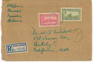 21091 - BAHAMAS   - POSTAL HISTORY - REGISTERED cover to USA 1948