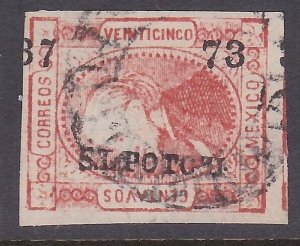 MEXICO 1873 25c imperf fine used ..........................................A2453