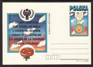 Poland The Order of Smile IYC Unused Postal Card 