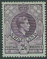 Swaziland SC# 35 King George VI,  2 shillings - 6d  MH