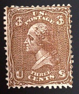 Scott #79-E25m - 3c Brown - HR - Part OG - Lithographic Essay - Grill Points Up