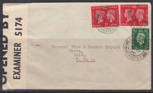Great Britain - Jul 1940 Manchester Censored Cover to States