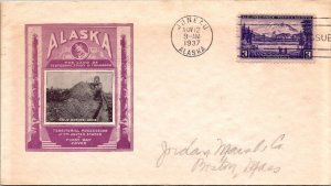 FDC 1937 SC #800 IOOR  Cachet - Juneau, Ak - Single - F76925