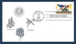 UNITED STATES FDC 32¢ Texas 1995 cacheted