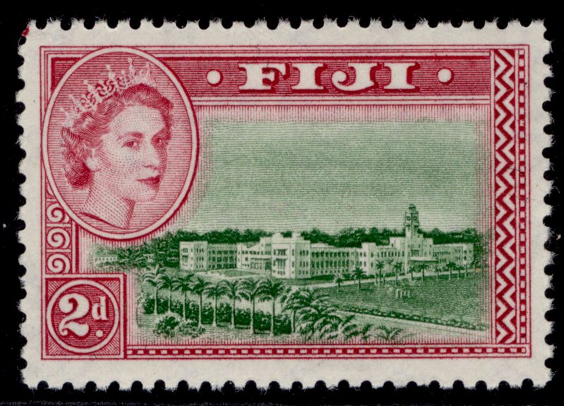 FIJI QEII SG283, 2d green & magenta, NH MINT.