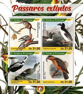 St Thomas - 2021 Extinct Birds & Audubon - 4 Stamp Sheet - ST210105a