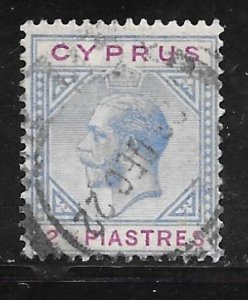 Cyprus 100: 2.75pi George V, used, F