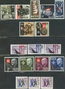 MALTA Sc#334-347, 358-360 1965-66 Four Complete Sets OG Mint Most NH