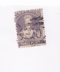 NEW ZEALAND # 33 VF-3p CHALON Q/VICTORIA PART NUMERAL CANCEL CAT VALUE $35