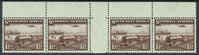 SOUTH WEST AFRICA 1937 TRAIN 11/2D MNH ** GUTTER STRIP 