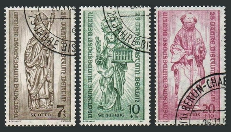 Germany-Berlin 9NB14-B16,CTO.Michel 132-134. Bishopric in Berlin,25th Ann.1955.