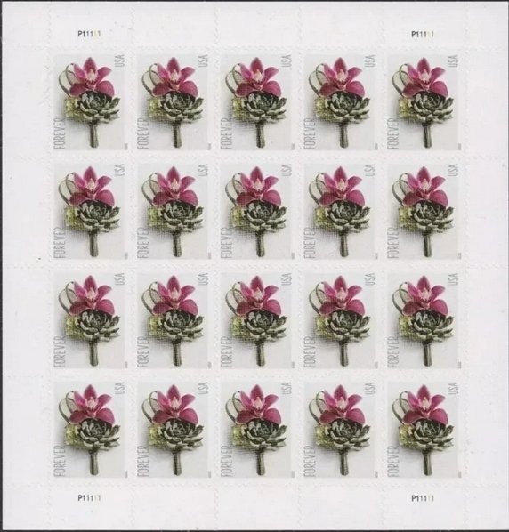 2020 Contemporary Boutonniere  forever stamps  5 Booklets 100pcs