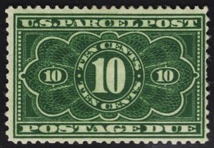 US# JQ4 10c Dark Green Parcel Postage Due MINT Hinged SCV $110.00