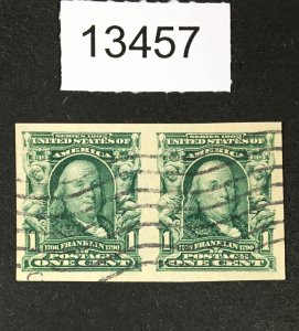 MOMEN: US STAMPS # 314 PAIR XF USED LOT #13457