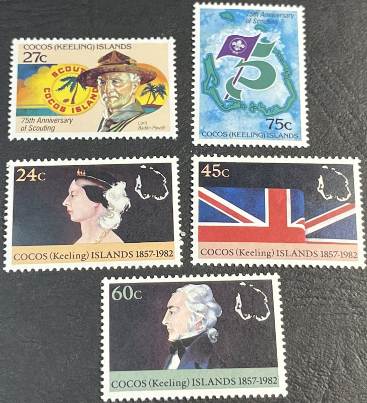 COCOS ISLANDS # 82-86--MINT NEVER/HINGED---2 COMPLETE SETS----1982