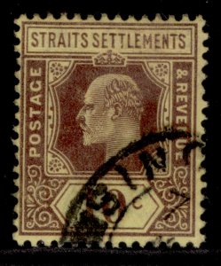 MALAYSIA - Straits Settlements EDVII SG159, 10c purple/yellow, FINE USED.