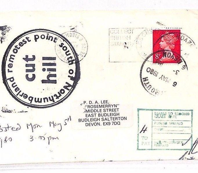 GB LOCAL POSTS *Cut Hill* Devon Cachet MACHIN Cover {samwells-covers} 1980 JJ233 