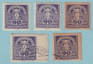 AUSTRIA P44 AND P44a NEWSPAPER STAMPS - MNH OG ** USED AND PRIVATE PERF - Y794