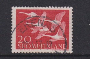 Finland    #343  used  1956 Nordic countries issue 20m whooper swans