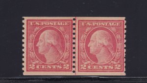 454 Line pair F-VF mint never hinged with nice color cv $ 850 ! see pic !