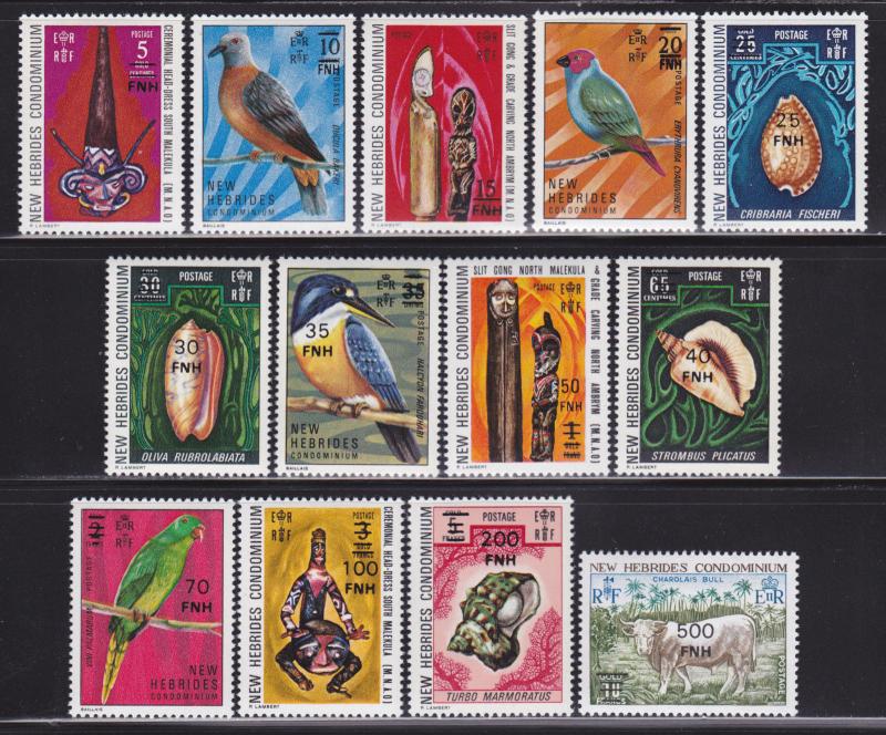 British New Hebrides 217-229 VF-MNH set nice colors scv $ 42 ! see pic !