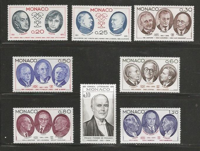 Monaco MNH sc# 1009-16 Portraits Writers