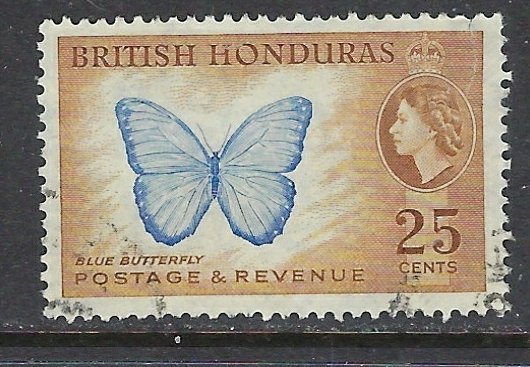 British Honduras 151 Used 1953 Butterfly (ap6822)