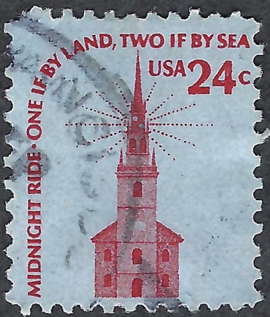 United States #1603 24¢ Old North Church (1975). Used.