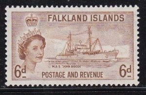 Album Treasures Falkland Islands Scott # 125 6p Elizabeth John Bisco MLH