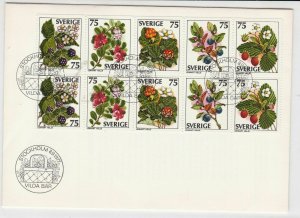 sweden 1977 plants with berries fdc stamps cover ref 20674