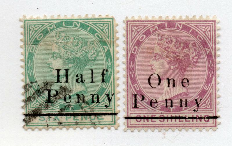 Dominica - SG# 17 Used +  19 MH / wmk crown CC   /    Lot 419_ 1116070