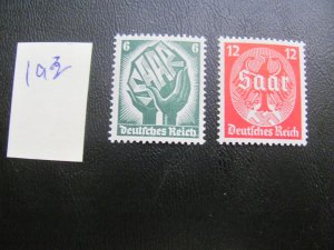 Germany 1934 MNH SC 444-445 SET  XF 90 EUROS (193)