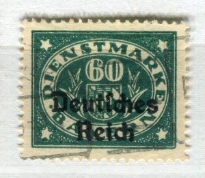 GERMANY; BAVARIA 1920 early Official Optd. issue fine used 60pf. value