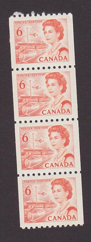 Canada 468A VF MNH Centennial Coil strip of 4