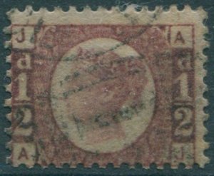 Great Britain 1870 SG49 ½d rose QV JAAJ plate 3 FU (amd)