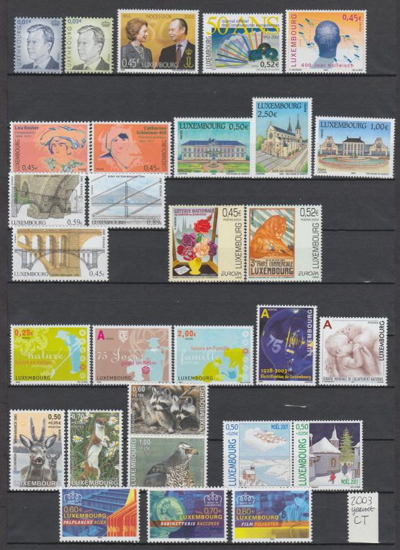 XG-R552 LUXEMBOURG - Year Set, 2003 Jahrgang, Complete As For Scan MNH