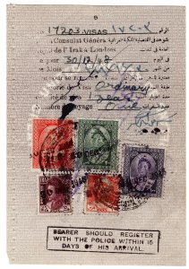 (I.B) Iraq Revenue : Passport Visa (1948)