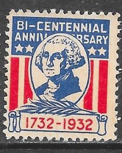 USA seal: Washington Bicentennial, OG, NH, F-VF