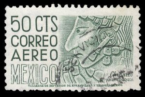 Mexico #C212 Cat$250, 1953-56 50c green, used