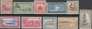 Samoa, #203-212 Unused  From 1952