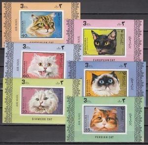 Manama, Mi cat. 585-590 C. Various Cats issue as Deluxe s/sheets.