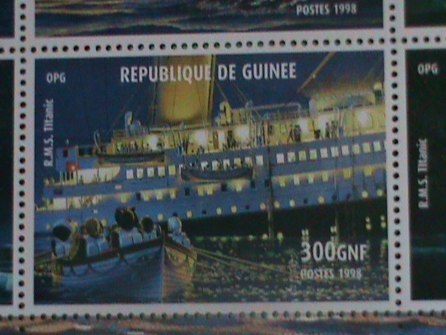 1998-GUINEA STAMP-R.M.S. TITANIC- MINT-NH FULL STAMP SHEET