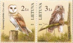 Lithuania Litauen Lituanie 2014 Owls Set of 2 stamps MNH