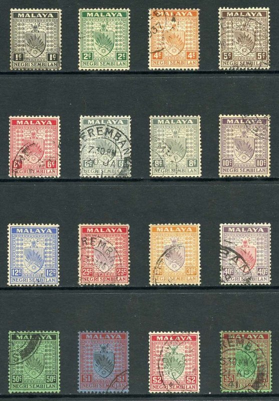 Negri Sembilan SG21/39 1935 set (no 3c and 15c) Fine used