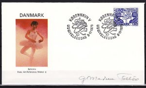 Denmark, Scott cat. 661 only. Ballet value. First day cover.